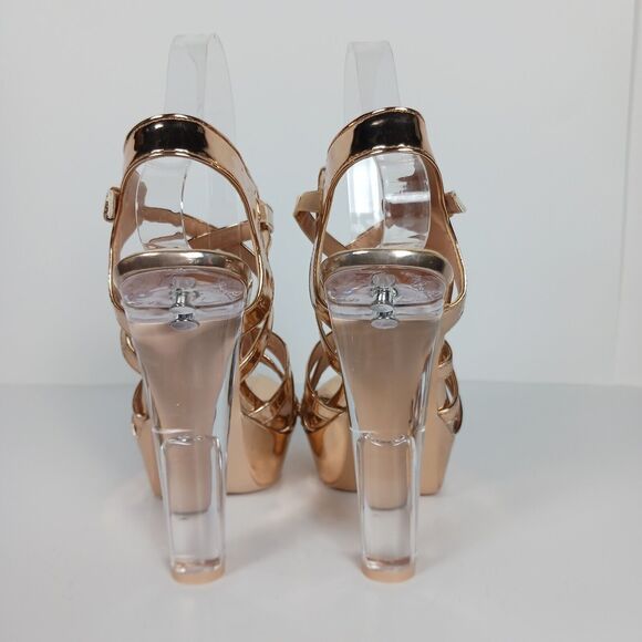 Rose Gold Platform Heels Size 6.5  New DbDk "Inspire" - Picture 6 of 10